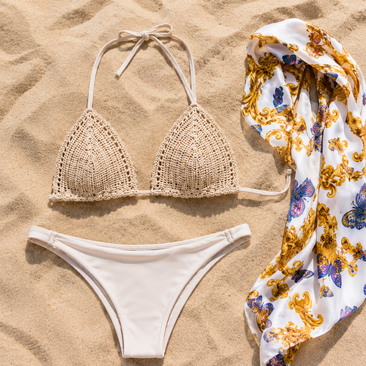 Bikini Crochet 3 Pezzi – Eleganza Mediterranea